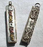 OM Kalichakra and Prayer Wheel Pendents